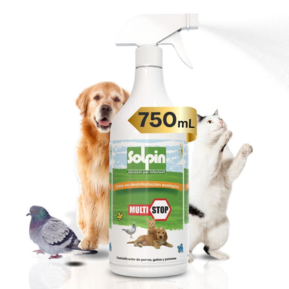 Spray Repelente Natural para Gatos, Perros y Aves 750 ml | Anti Orines para Interior y Exterior