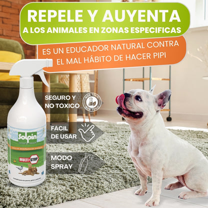 Spray Repelente Natural para Gatos, Perros y Aves 750 ml | Anti Orines para Interior y Exterior
