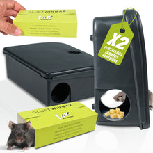 Portacebos Grandes para Ratas y Ratones con Llave de Seguridad | Pack 2 Unidades + 2 Placas Adhesivas