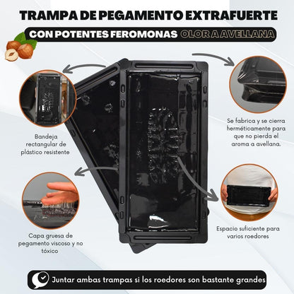 Trampas Adhesivas para Ratas y Ratones | Pegamento Extra Fuerte Sin Veneno ni Biocidas