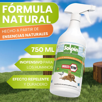 Spray Repelente Natural para Gatos, Perros y Aves 750 ml | Anti Orines para Interior y Exterior