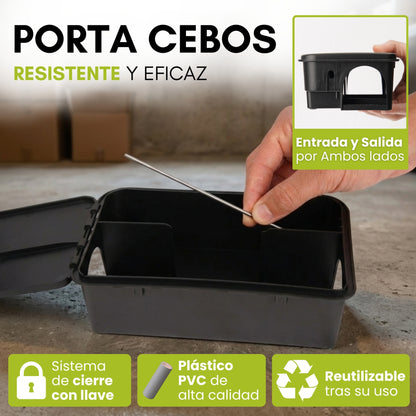 Portacebos para Ratas con Llave de Seguridad | Cajas Portacebo Resistentes para Interior y Exterior