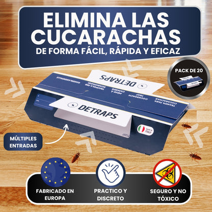 Trampas Adhesivas XL para Cucarachas y Bichos | Atrayente de Avellana y Adhesivo Extra Fuerte