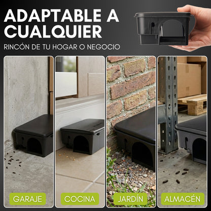 Portacebos para Ratas con Llave de Seguridad | Cajas Portacebo Resistentes para Interior y Exterior