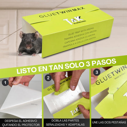 Trampas Adhesivas para Ratones y Ratas | Pegamento Extra Fuerte con Atrayente de Avellana