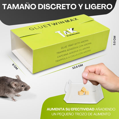 Trampas Adhesivas para Ratones y Ratas | Pegamento Extra Fuerte con Atrayente de Avellana