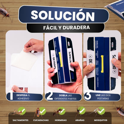 Trampas Adhesivas XL para Cucarachas y Bichos | Atrayente de Avellana y Adhesivo Extra Fuerte