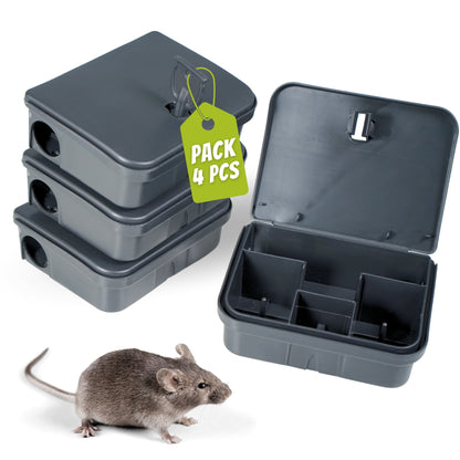 Portacebos para Ratones y Ratas con Llave de Seguridad | Trampas Profesionales para Control de Plagas