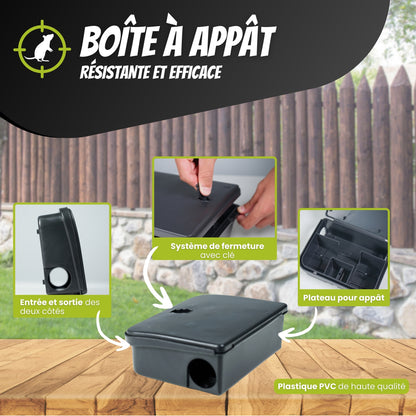 Portacebos para Ratones y Ratas con Llave de Seguridad | Trampas Profesionales para Control de Plagas
