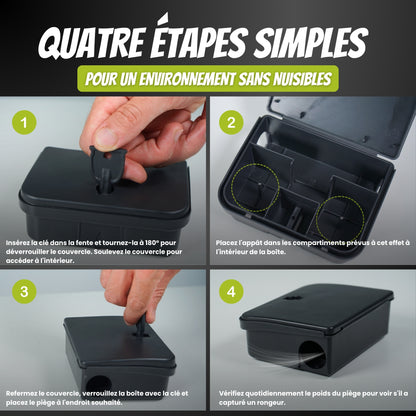 Portacebos para Ratones y Ratas con Llave de Seguridad | Trampas Profesionales para Control de Plagas