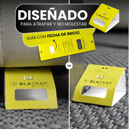 BlaTrapMini Trampas Adhesivas para Cucarachas Extra Fuertes | Atrayente Alimentario Sin Veneno ni Biocidas
