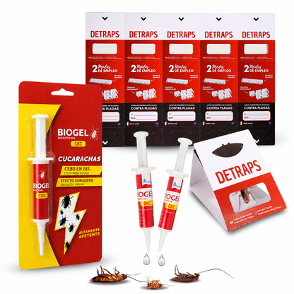 Gel Mata Cucarachas + Trampas Adhesivas | Eliminación Total desde el Nido