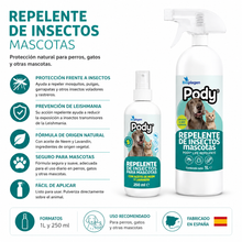 Repelente de Insectos para Mascotas PODY Life Bioplagen | Protección Natural contra Mosquitos, Pulgas y Garrapatas