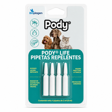 Pipetas Repelentes PODY Life Bioplagen 4 x 2 ml | Protección Natural contra Mosquitos, Pulgas y Garrapatas para Perros y Gatos