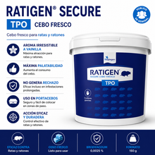 Ratigen Secure TPO 150 g Cebo Fresco para Ratas y Ratones