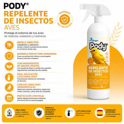 PODY Repelente de Insectos Aves